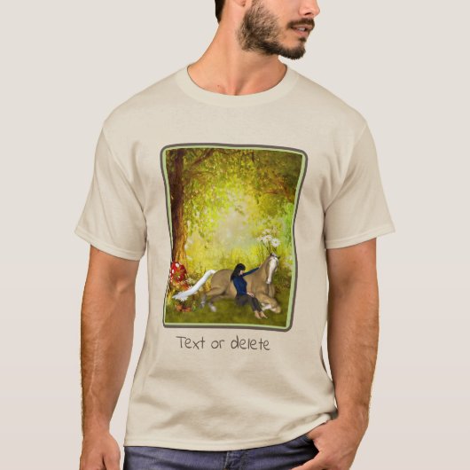 Meisje met paardenbloemen Fantasy Art gepersonalis T-shirt (Voorkant)