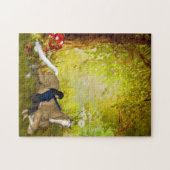 Meisje met paardenbloemen Fantasy Art Puzzle Legpuzzel (Horizontaal)