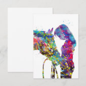 Meisje met paardenkleurig bedankkaart (Voorkant / Achterkant)