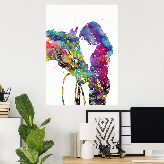 Meisje met paardenkleurig poster (Thuiskantoor)