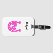 Meisje met paardenpaars en Western Pet met warmroz Bagagelabel (Voorkant (horizontaal))