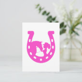 Meisje met paardenpaars en Western Pet met warmroz Briefkaart (Staand voorkant)