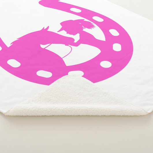 Meisje met paardenpaars en Western Pet met warmroz Sherpa Deken (3/4)