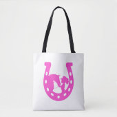 Meisje met paardenpaars en Western Pet met warmroz Tote Bag (Voorkant)