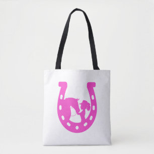 Meisje met paardenpaars en Western Pet met warmroz Tote Bag