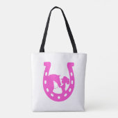 Meisje met paardenpaars en Western Pet met warmroz Tote Bag (Achterkant)