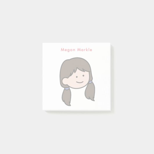 Meisje met paardenstaarten Takenlijsten Post-it® Notes (Voorkant)