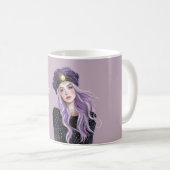 Meisje met paars haar koffiemok (Voorkant rechts)