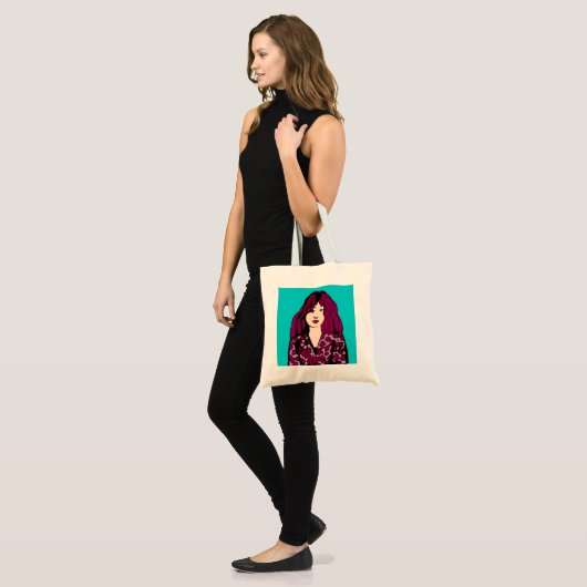 meisje met paars haar tote bag (Voorkant (model))