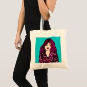 meisje met paars haar tote bag (Voorkant (product))
