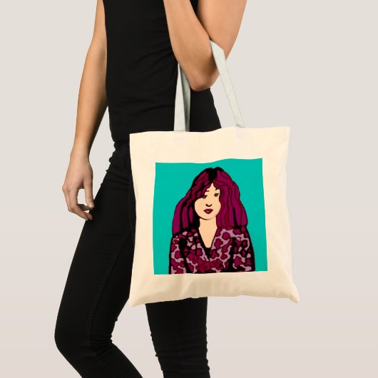 meisje met paars haar tote bag (Voorkant (product))