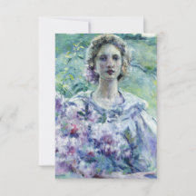 Meisje met paarse bloemen (door Robert Reid)