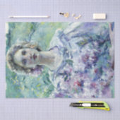 Meisje met paarse bloemen (door Robert Reid) Tissuepapier (Craft)