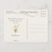 meisje met paasbloemen briefkaart (Achterkant)
