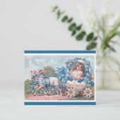  meisje met paasgroeten briefkaart (Staand voorkant)