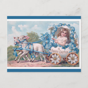  meisje met paasgroeten briefkaart