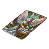 Meisje met paashaas engelenkostuum magneet (Linkerzijde)