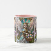 Meisje met paashaas engelenkostuum mok (Midden)