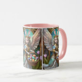 Meisje met paashaas engelenkostuum mok (Voorkant rechts)