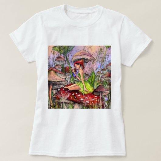 Meisje met Paddenstoelen T-shirt (Design voorkant)