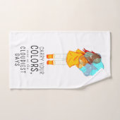 Meisje met paraplu in de wind Positief Quote Bad Handdoek (Handdoek)