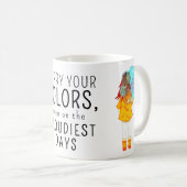 Meisje met paraplu in de wind Positief Quote Koffiemok (Voorkant rechts)