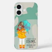 Meisje met paraplu in de wind positieve quote Case-Mate iPhone case (Achterkant)