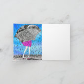 Meisje met paraplu in het regen Wenskaart Bedankkaart (Binnen)