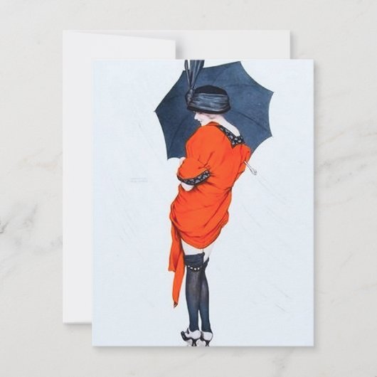 meisje met paraplu kaart (Voorkant)