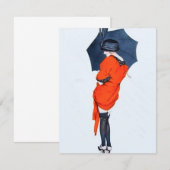 meisje met paraplu kaart (Voorkant / Achterkant)