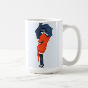 meisje met paraplu koffiemok
