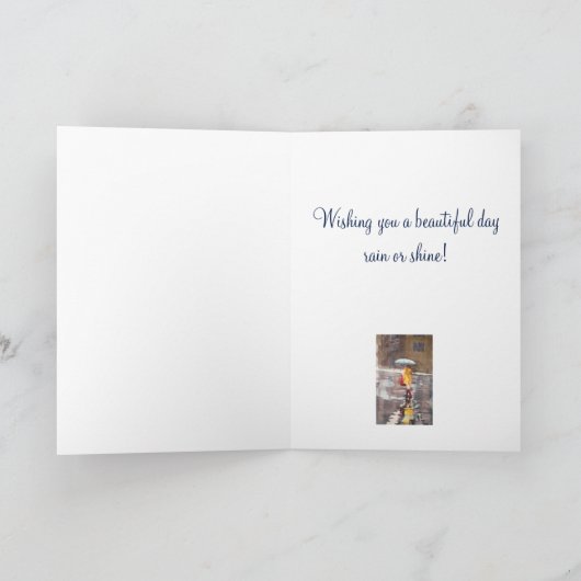 Meisje met paraplu special kaart (Binnen)