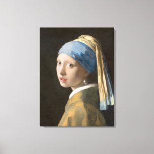 Meisje met parel  canvas afdruk