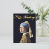 Meisje met parel oorbel 1665 Gefeliciteerd Briefkaart (Staand voorkant)