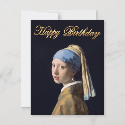 Meisje met parel oorbel 1665 Gelukkige Verjaardag (Voorkant)