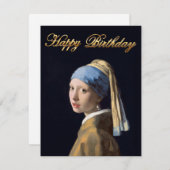 Meisje met parel oorbel 1665 Gelukkige Verjaardag (Voorkant / Achterkant)