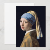 Meisje met parel oorbel 1665 Johannes Vermeer Aankondiging (Voorkant / Achterkant)