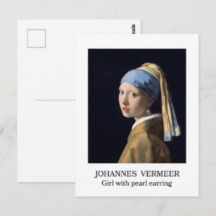 Meisje met parel oorbel 1665 Johannes Vermeer Briefkaart