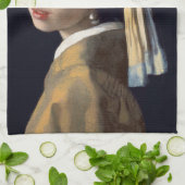 Meisje met parel oorbel 1665 Johannes Vermeer Theedoek (Gevouwen)