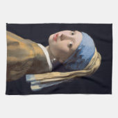 Meisje met parel oorbel 1665 Johannes Vermeer Theedoek (Horizontaal)