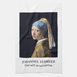 Meisje met parel oorbel 1665 Johannes Vermeer Theedoek