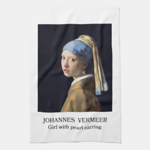 Meisje met parel oorbel 1665 Johannes Vermeer Theedoek