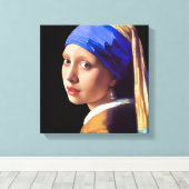Meisje met parel oorbel canvas afdruk (Insitu (Houten vloer))