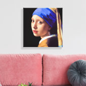 Meisje met parel oorbel canvas afdruk (Insitu (Woonkamer))