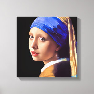 Meisje met parel oorbel canvas afdruk