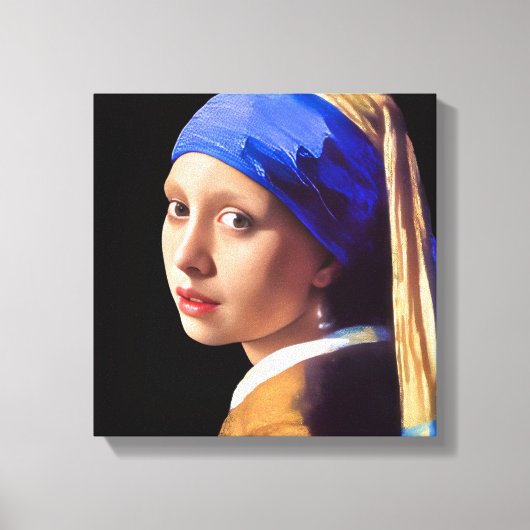 Meisje met parel oorbel canvas afdruk (Voorkant)