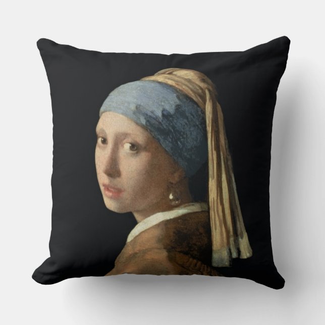 Meisje met parelaarde, c.1665-6 (olie op doek) kussen (Voorkant)