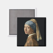 Meisje met parelaarde, c.1665-6 (olie op doek) magneet (Voorkant / Achterkant)