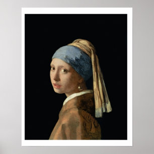 Meisje met parelaarde, c.1665-6 (olie op doek) poster