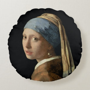 Meisje met parelaarde, c.1665-6 (olie op doek) rond kussen